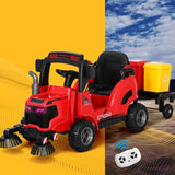 Rigo Kids Electric Ride On Car Street Sweeper Truck Toy Cars Remote 12V Red RCAR-SWEEPER-RD