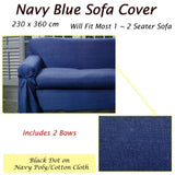 Navy Blue Dots Sofa Cover 1 to 2 Seater 230 X 360cm V442-ABR-COUCHC-DOT-1TO2SEATER-NAVY