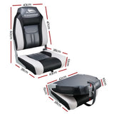 Seamanship 2X Folding Boat Seats Marine Seat Swivel High Back 12cm Padding Black BS-86522-BK