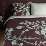 Bedding House Van Gogh Blossom Dark Red Cotton Quilt Cover Set King V442-HIN-QUILTCS-BLOSSOM-DARKRED-KI