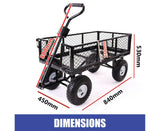 Garden Dump Rolling Mesh Cart with Heavy Duty Steel Frame,10 Inch Pneumatic Tires Maximum Load V284-TC1840A