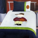 Dude Basketball Embroidered Quilt Cover Set Single V442-ABR-QUILTCS-DUDE-NAVY-SB