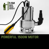 PROTEGE 1500W Submersible Dirty Water Pump Bore Tank Well Steel Automatic Clean V219-PMPDITPROA1M5