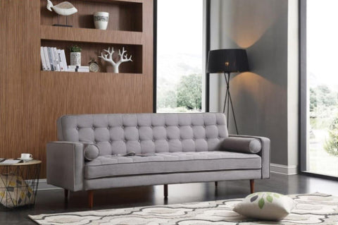 Sofa Bed 3 Seater Button Tufted Lounge Set for Living Room Couch in Fabric Grey Colour V43-SOF-MARC-GR