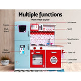 Keezi Kids Kitchen Play Set Wooden Pretend Toys Cooking Children Fridge Oven Red PLAY-WOOD-FRIDGE-PINK