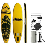Weisshorn Stand Up Paddle Board 10.6ft Inflatable SUP Surfboard Paddleboard Kayak Surf Yellow SUP-D-106FT-80-15-YE