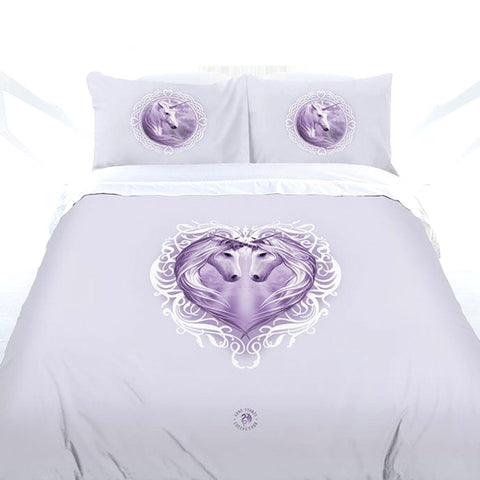 Anne Stokes White Unicorn Quilt Cover Set Double V442-LDE-QUILTCS-WHITEUNICORN-WHITE-DS