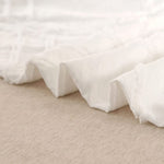 Tufted Diamond Jacquard Super King Size White Duvet Quilt Cover Set V493-JX-01-SK