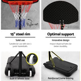 Everfit 2.1M Basketball Hoop Stand System Adjustable Portable Pro Kids Black BAS-HOOP-210-L-BK
