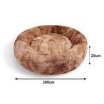 Pawfriends Dog Cat Pet Calming Bed Washable ZIPPER Cover Warm Soft Plush Round Sleeping 100 V360-PTDB0013-BN-L