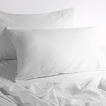 luxurious linen cotton sheet set 1 queen white V517-LCSS-Q-W