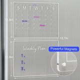 Large Magnetic Fridge Whiteboard Weekly Calendar Planner Acrylic White Board Set V201-DATE0600WH8AU