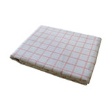 Cotton Grid Checks Oblong Table Cloth Coral 130 x 180cm V442-BZO-TABLEC-GRIDCHECKS180-CORAL-RE