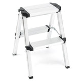 2-Step Portable Folding Ladder, Aluminum Frame Lightweight Home Ladder with Anti Slip Design, 150KG V465-95109