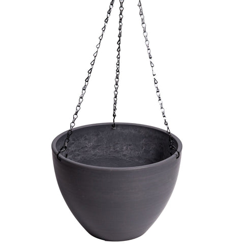 Hanging Grey Plastic Pot with Chain 30cm V77-9310030