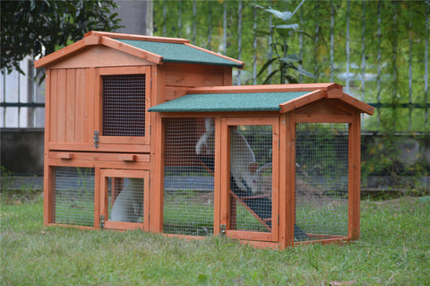YES4PETS 146cm Rabbit Hutch Metal Run Wooden Cage Guinea Pig Cage House V278-RH065