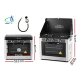 Devanti Portable Gas Oven LPG Silver PGO-01-SS-BK