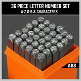 36Pc 6mm Number & Capital Letter Stamp Set Punches Metal Plastic Wood Leather V465-97759
