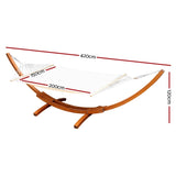 Gardeon Hammock Bed Outdoor Camping Garden Timber Hammock with Stand HM-TIM-ARC-DOU-FLA-AB