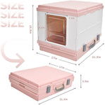 YES4PETS XL Portable Cat Toilet Litter Box Tray Foldable House with Handle and Scoop Pink V278-AT1001-LITTER-TRAY-PINK