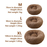 Pet Dog Bedding Warm Plush Round Comfortable Nest Sleeping kennel Coffee M 70cm V360-PTDB0000-LC-M