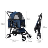 PaWz Large Pet Stroller Dog Cat Carrier Blue ST1004-BL