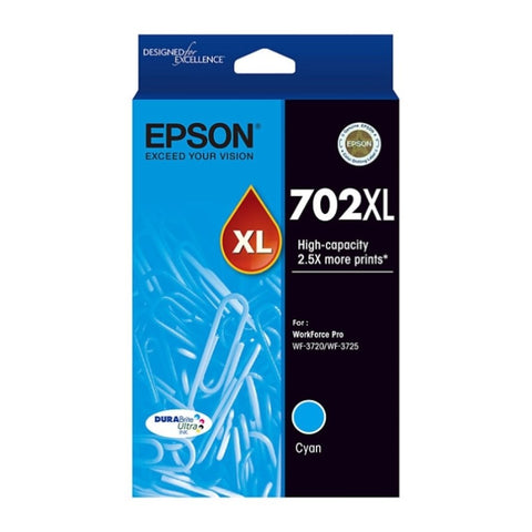 EPSON 702XL Cyan Ink Cartridge V177-D-E702CXL