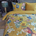 Bedding House Van Gogh Partout des Fleurs Gold Cotton Sateen Quilt Cover Set King V442-HIN-QUILTCS-PARTOUTDESFLEURS-GOLD-KI