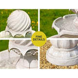 Gardeon Solar Water Feature 3-Tier Fountain with Pump Kit Bird Bath 93CM Ivory FOUNT-3LVL-IVORY