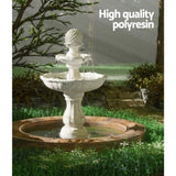 Gardeon Solar Water Feature 3-Tier Fountain with Pump Kit Bird Bath 93CM Ivory FOUNT-3LVL-IVORY