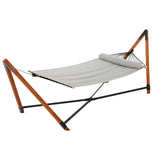 Gardeon Hammock Bed Outdoor Camping Timber Hammock with Stand Grey HM-TIM-DOU-PILLOW-GR