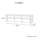 TV Cabinet 3 Storage Drawers with Shelf Natural Wood like MDF Entertainment Unit in Oak Colour V43-TV-CELOAK3S