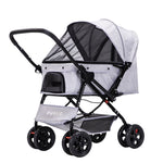 PaWz Pet Stroller Pram Dog Carrier Trailer Grey ST1006-GY