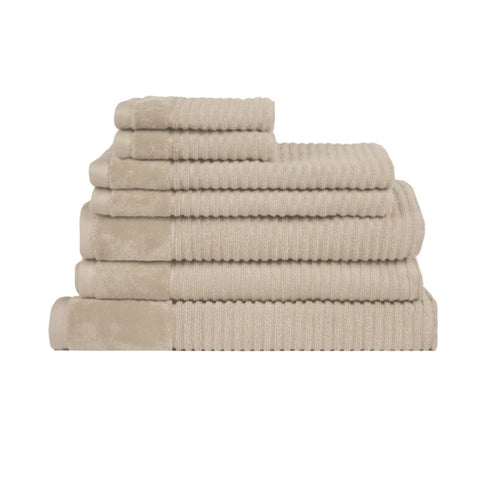 Royal Excellency 7 Piece Cotton Bath Towel Set - Plaster V442-RAN-TOWEL-ROYALEX7PCE-PLASTER-RE