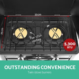 Devanti Portable Gas Oven LPG Silver PGO-01-SS-BK