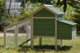 YES4PETS Green Small Chicken coop with nesting box for 2 Chickens / Rabbit Hutch V278-CH224_GREEN