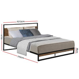 Artiss Bed Frame Queen Size Metal Frame DANE MBED-C-DANE-Q-BK-AB