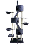 YES4PETS 244 cm XL Multi Level Cat Scratching Post Tree Scratcher Pole- Grey V278-CT244-GREY