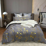 Reversible Design Grey King Size Bed Quilt/Duvet Cover Set V493-MK-461B