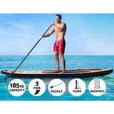 Weisshorn Stand Up Paddle Board 11ft Inflatable SUP Surfboard Paddleboard Kayak Surf Red SUP-D-11FT-81-15-RD