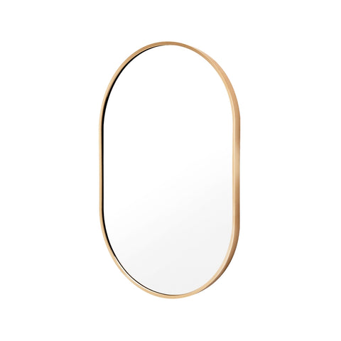 Wall Mirror Oval Aluminum Frame Bathroom 50x75cm GOLD V274-FT-BM-ALUOV-GLD5075