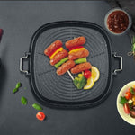 SOGA 2X Portable Korean BBQ Butane Gas Stove Stone Grill Plate Non Stick Coated Square STONEBBQPLATESQUAREX2