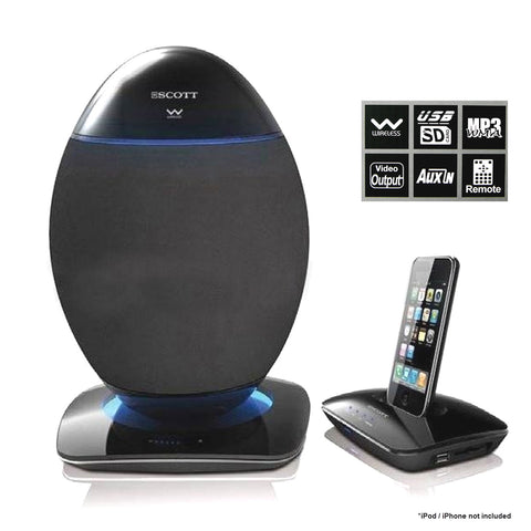 Scott 2.4Ghz Wireless OVE Speaker System USB SD Bluetooth 20w RMS V185-IXSW50