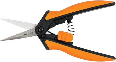 Fiskars Softouch Micro-Tip Pruning Snips - Non-Coated Blades for Precise Trimming of Delicate Plants V260-SSFS