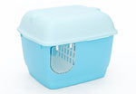 YES4PETS XL Portable Hooded Cat Toilet Litter Box Tray House with Handle and Scoop Blue V278-MSP-102-BLUE