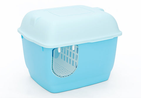 YES4PETS XL Portable Hooded Cat Toilet Litter Box Tray House with Handle and Scoop Blue V278-MSP-102-BLUE