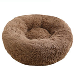 Pet Dog Bedding Warm Plush Round Comfortable Nest Sleeping kennel Coffee M 70cm V360-PTDB0000-LC-M