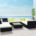 Gardeon 9-Piece Outdoor Sofa Set Wicker Couch Lounge Setting 7 Seater FF-SOFA-BK-9PC-ABCD-N