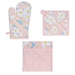 Set of 3 Renee Cotton Cover Kitchen Textile Rose Pink V442-IDC-MISC-SETOF3RENEEKITCHEN-PINK-SH