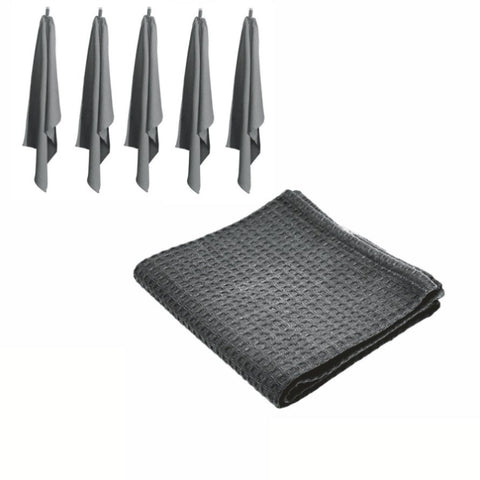 Rans Set of 6 Cotton Waffle Tea Towels 50x70 cm - Charcoal V442-RAN-TEAT-LONDONWAFFLE-CHARCOAL-RE